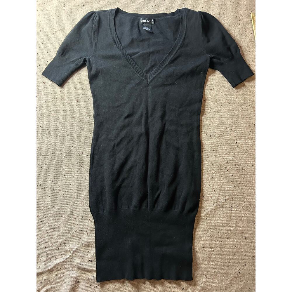 Wet Seal Short Sleeve Thin Sweater Dress Small 90s Y2K